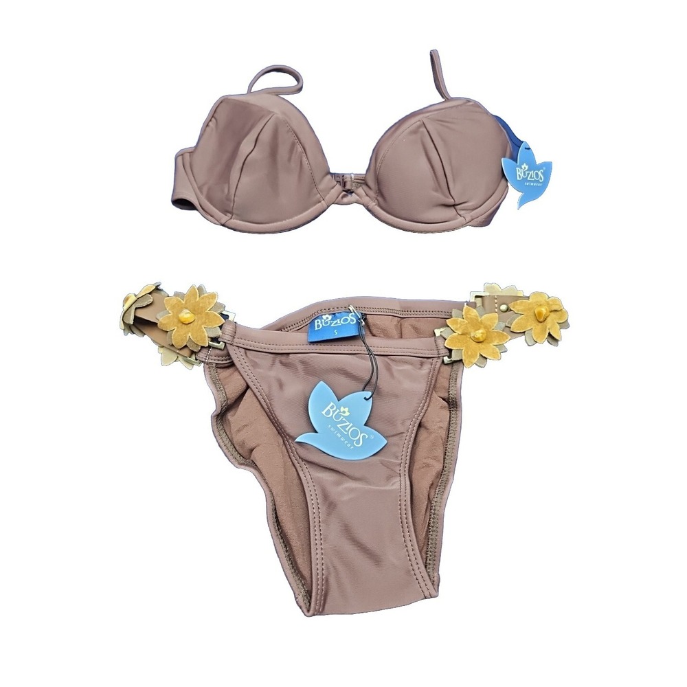 SWIM BATHING Suit Bikini Two Pc New with Tags Buzios Brazil Small Brown